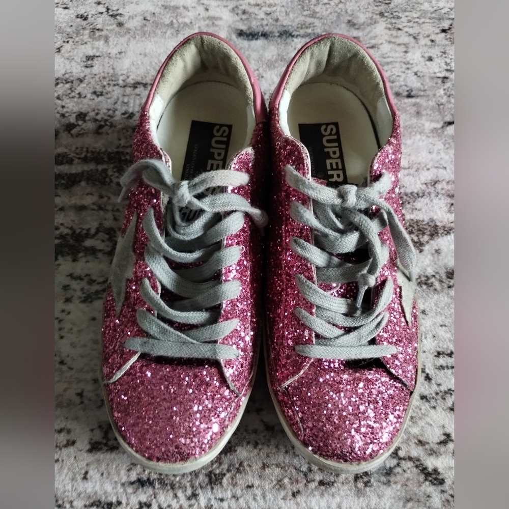 Golden Goose Pink Glitter Sneakers 5.5 - Picture 10 of 13